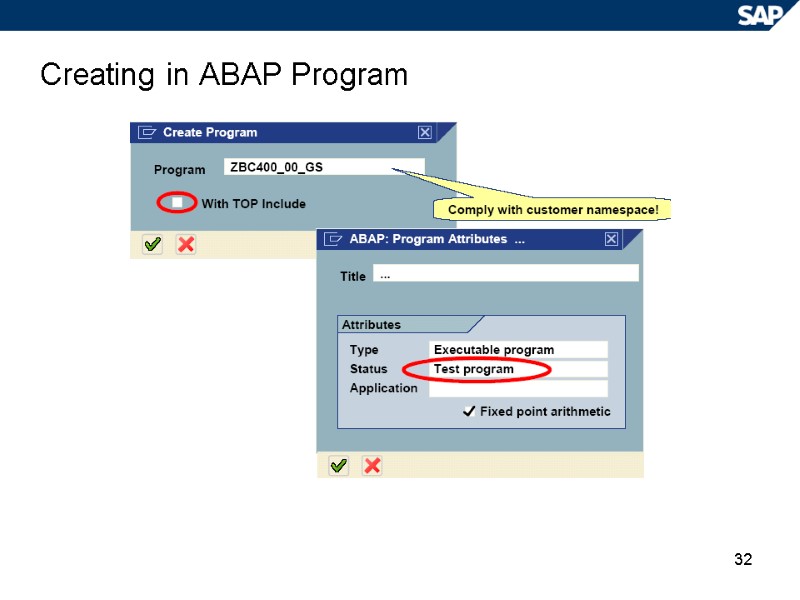 32 Creating in ABAP Program